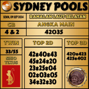 Ramalan Angka Sydney Senin 09 September 2024 Terkini