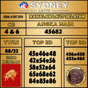 Ramalan Angka Sydney Senin 14 Oktober 2024 Terkini